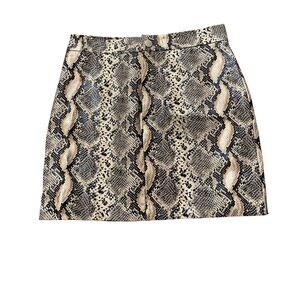 Elegant Snake Print Mini Skirt